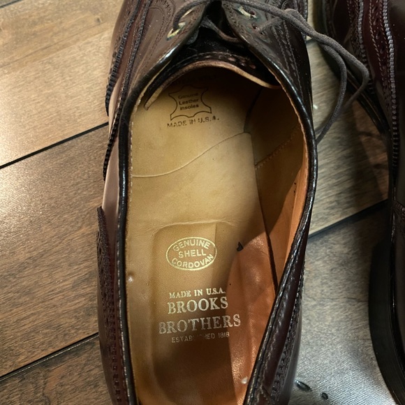 Alden x Brooks Bro. Color 8 Horween Shell Cordovan Wingtip Oxford 12 D - Picture 3 of 5